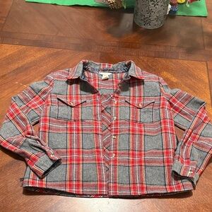 Sundance Red and Gray Plaid Women's Button Down Shirt